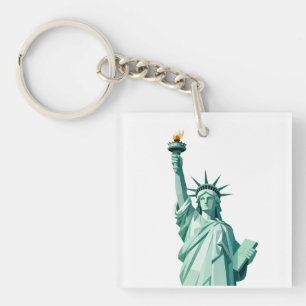 Geometric Statue of Liberty Keychain
