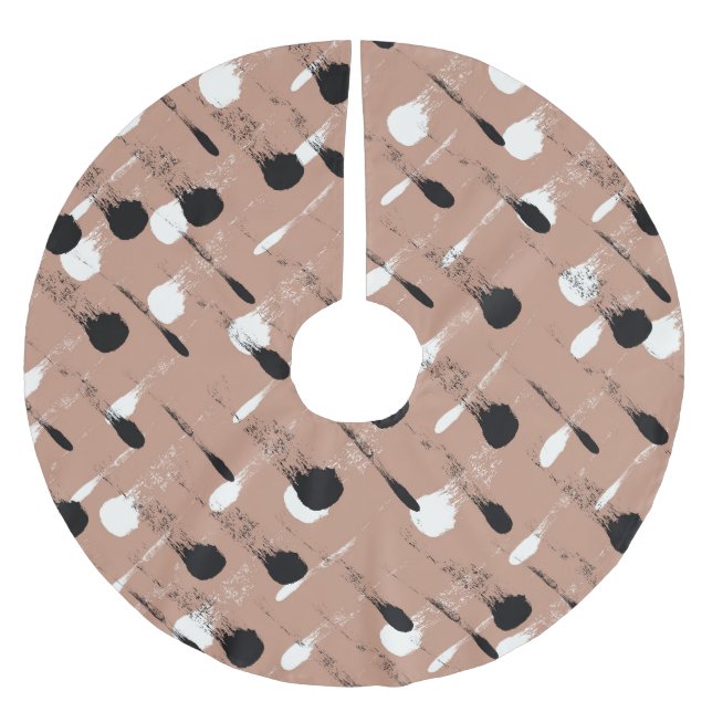 Geometric Stripes Brown Seamless Pattern Brushed Polyester Tree Skirt (Front)
