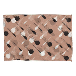 Geometric Stripes Brown Seamless Pattern Pillowcase
