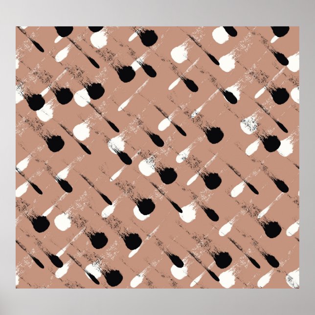 Geometric Stripes Brown Seamless Pattern Poster (Front)