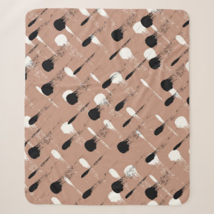 Geometric Stripes Brown Seamless Pattern Sherpa Blanket