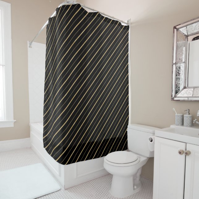 Geometric Stripes & Dots  Shower Curtain (In Situ)