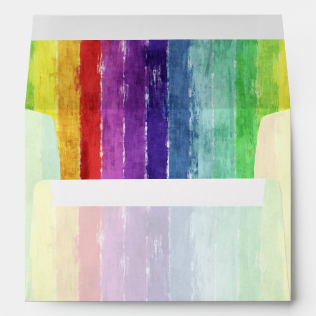 Geometric Stripes Watercolor Envelopes (Back (Bottom))