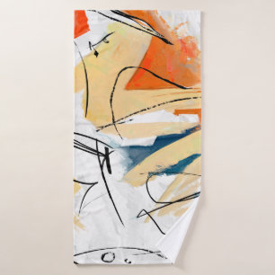Geometric strokes abstraction. Abstract painting, Bath Towel