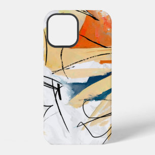 Geometric strokes abstraction. Abstract painting, iPhone 12 Case