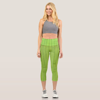 Geometric Structure of Green Shades Capri Leggings