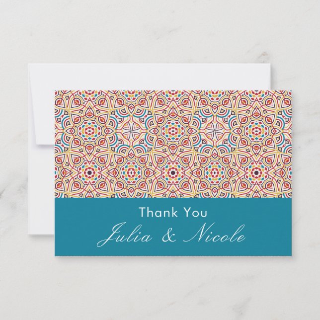 Geometric Style Sparkles Copper Metallic Wedding (Front)