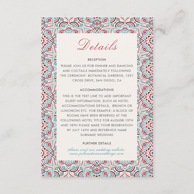 Geometric Style Sparkles Copper Metallic Wedding Enclosure Card (Front)