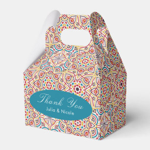 Geometric Style Sparkles Copper Metallic Wedding Favour Box