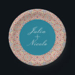 Geometric Style Sparkles Copper Metallic Wedding Paper Plate<br><div class="desc">Beautiful Invitation to celebrate Special occasions and festivals comes with digital and E-invitation as per your request. We would love to replicate our designs to make multiple products like rsvp cards, labels envelopes, and more. Customisation is available for ready to print on request at info@shamaurcreatif@gmail.com. Look Forward to hearing from...</div>