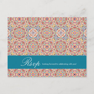 Geometric Style Sparkles Copper Metallic Wedding Postcard