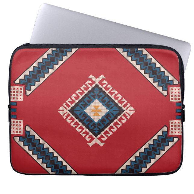 Geometric stylish classic cute-trendy colourful  laptop sleeve (Front)