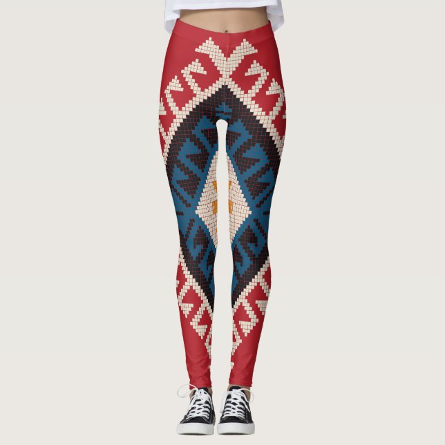 Geometric stylish classic cute-trendy colourful  leggings (Front)
