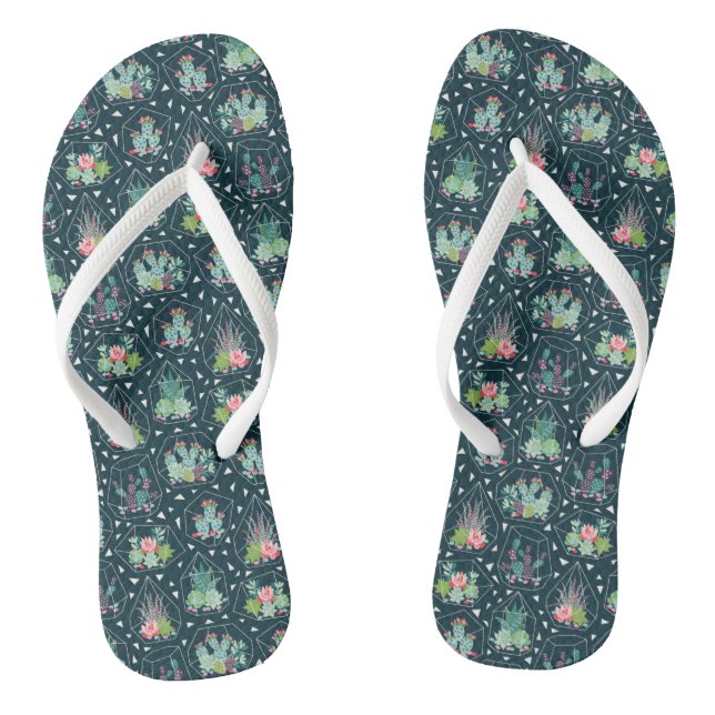 Geometric Succulents Pattern Thongs (Footbed)