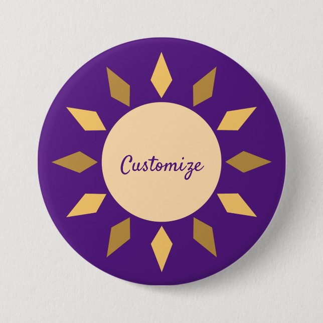 Geometric Sun  Circle Thunder_Cove 7.5 Cm Round Badge (Front)
