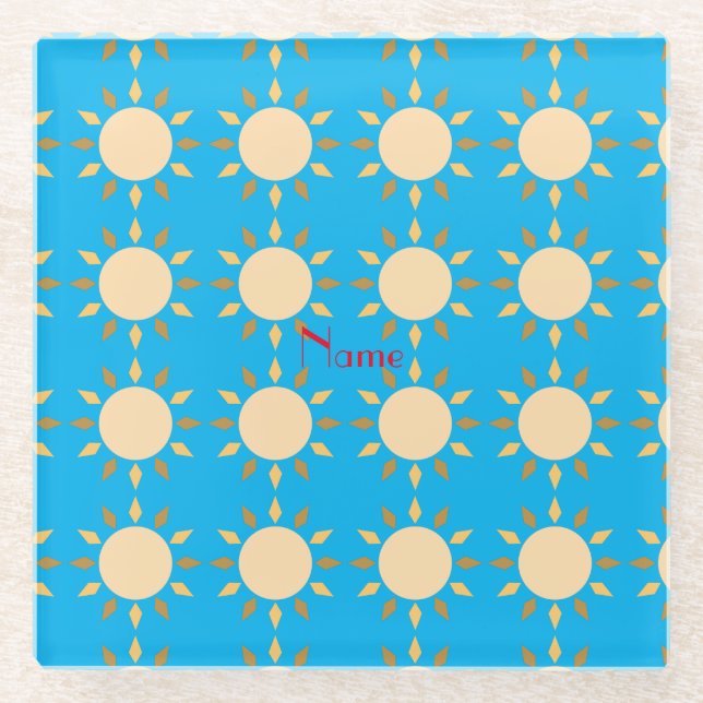 Geometric Sun  Circle Thunder_Cove   Glass Coaster (Front)