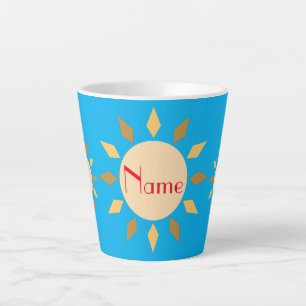 Geometric Sun  Circle Thunder_Cove     Latte Mug