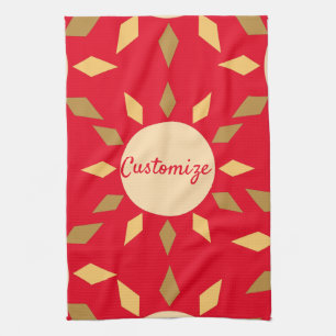 Geometric Sun  Circle Thunder_Cove Tea Towel