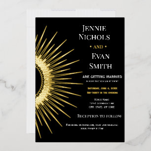 Geometric Sun Modern Dark Background Wedding