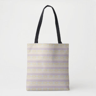 Geometric Sun Stripe Pattern Tote Bag