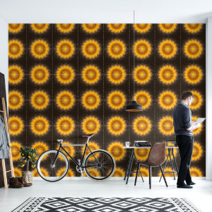 Geometric Sunflower Mandala Art Wallpaper