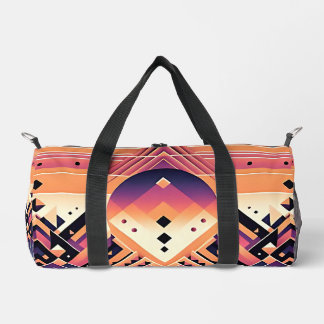 Geometric Sunset – Bold Symmetry Duffle Bag