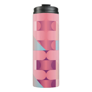 Geometric surface pattern with triangles, circles thermal tumbler