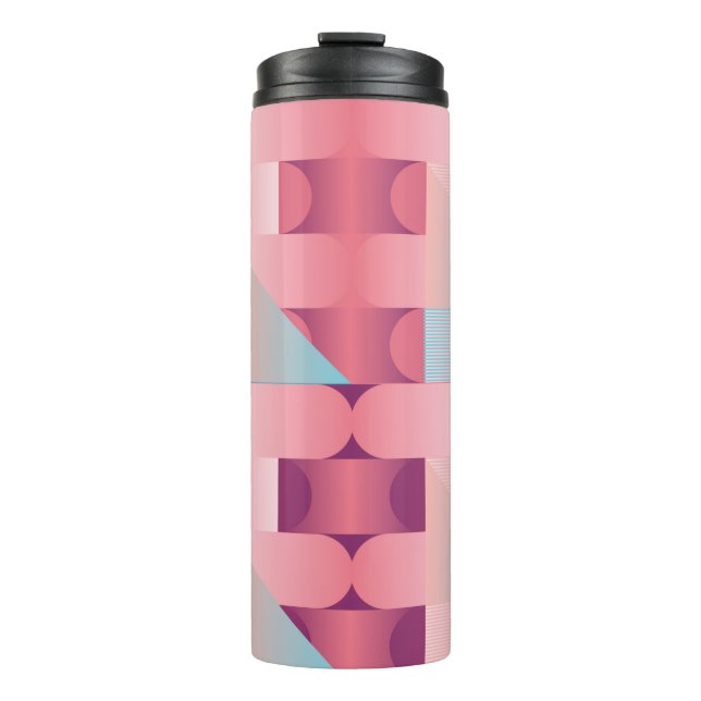 Geometric surface pattern with triangles, circles  thermal tumbler (Front)