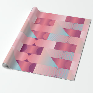 Geometric surface pattern with triangles, circles wrapping paper