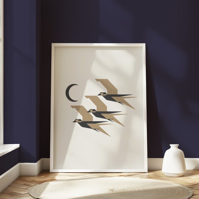 Geometric Swallows Modern Minimalist Bird Art Poster (Creator Uploaded)