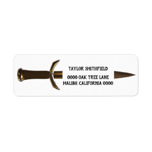 geometric sword return address label