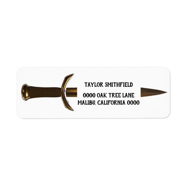 geometric sword return address label (Front)