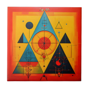 Geometric Symbols Abstract #01 Ceramic Tile