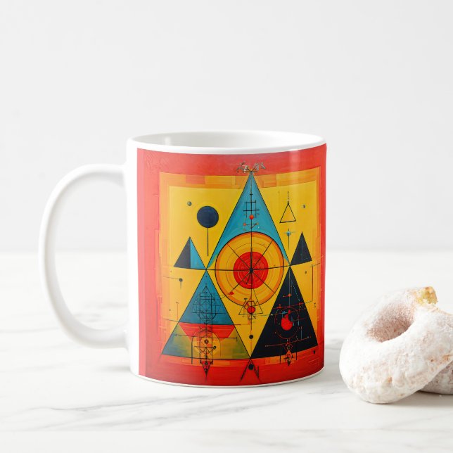 Geometric Symbols Abstract #01 Coffee Mug (With Donut)