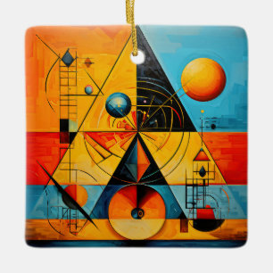 Geometric Symbols Abstract #07 Ceramic Ornament