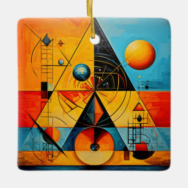 Geometric Symbols Abstract #07 Ceramic Ornament (Front)