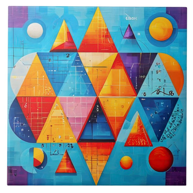 Geometric Symbols Abstract #09 Ceramic Tile (Front)