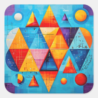 Geometric Symbols Abstract #09 Square Sticker