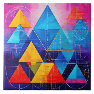 Geometric Symbols Abstract #10 Ceramic Tile