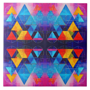 Geometric Symbols Abstract #10 Design 2 Ceramic Tile