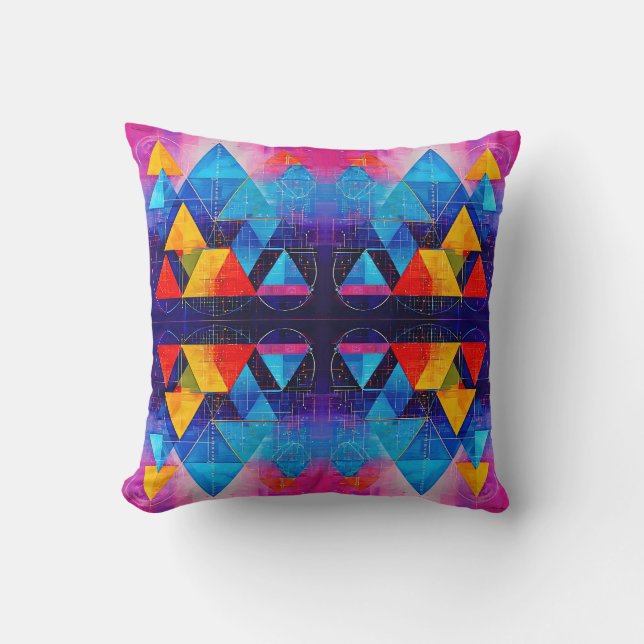 Geometric Symbols Abstract #10 Design 2 Cushion (Front)