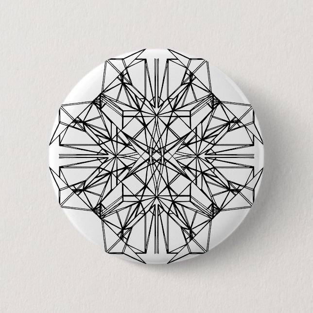 geometric symmetry 6 cm round badge (Front)