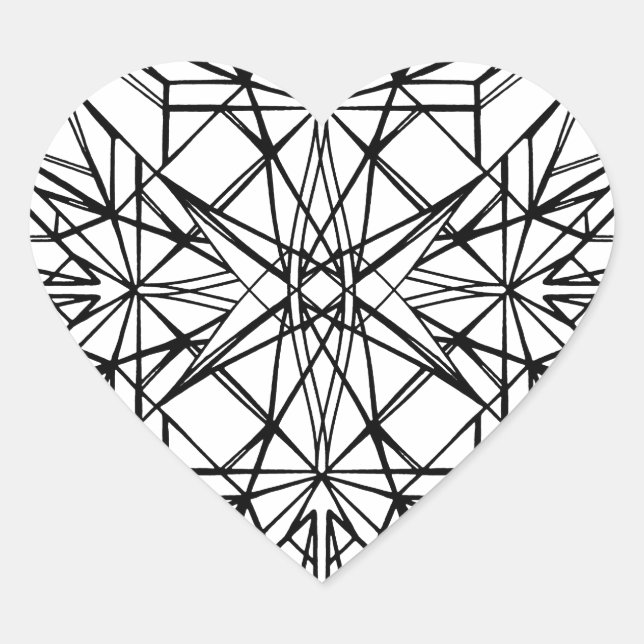 geometric symmetry heart sticker (Front)