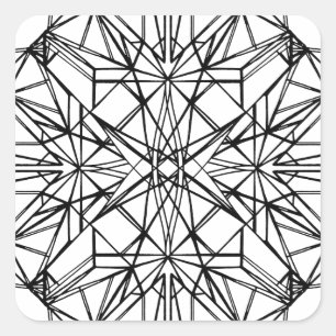 geometric symmetry square sticker