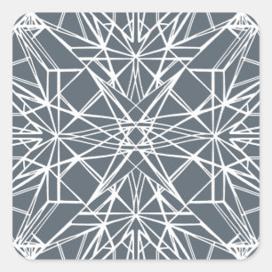 Geometric Symmetry Square Sticker