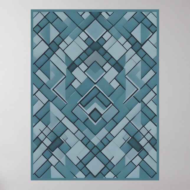 Geometric Symphony – Modern Abstract Pattern Poster (Front)