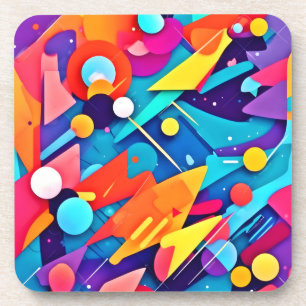 Geometric Symphony of Colour Coaster