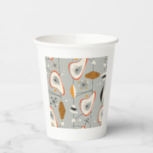 Geometric Teal & Blue Pattern Paper Cups