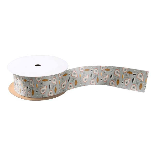 Geometric Teal & Blue Pattern Satin Ribbon (Spool)