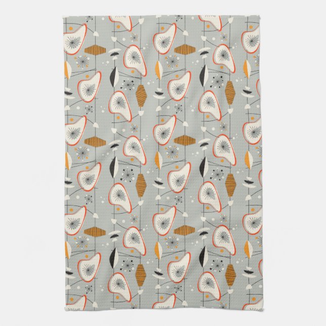 Geometric Teal & Blue Pattern Tea Towel (Vertical)
